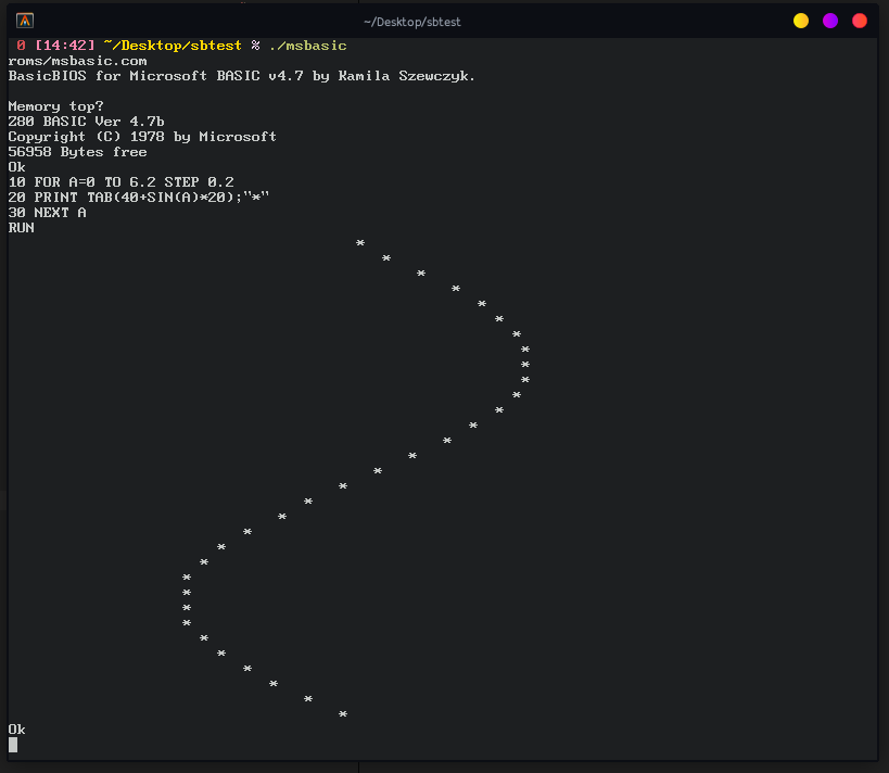 A MS BASIC sine wave! Kind of!