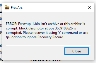 FreeArc error